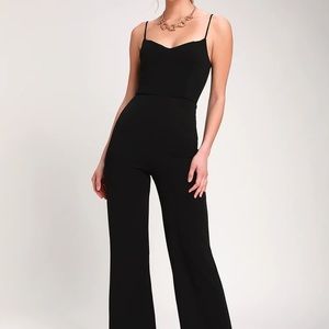 Lulus Sweetheart Neckline Black Jumpsuit